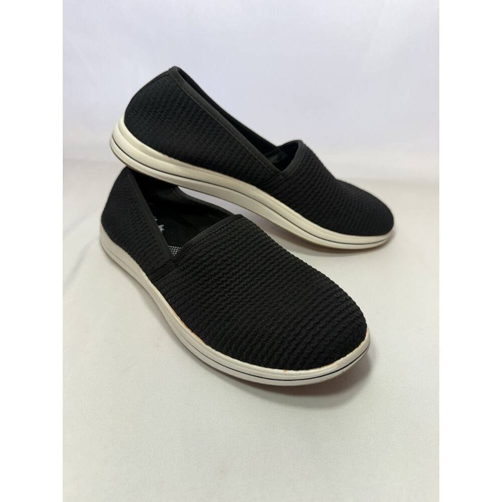 Clarks Breeze Vibe Loafer Women's Size 7 W Black Slip-On Comfort Dress Shoe New